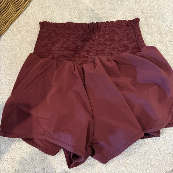 Aerie Maroon High-Waisted Athletic Shorts - Picture 1 of 2